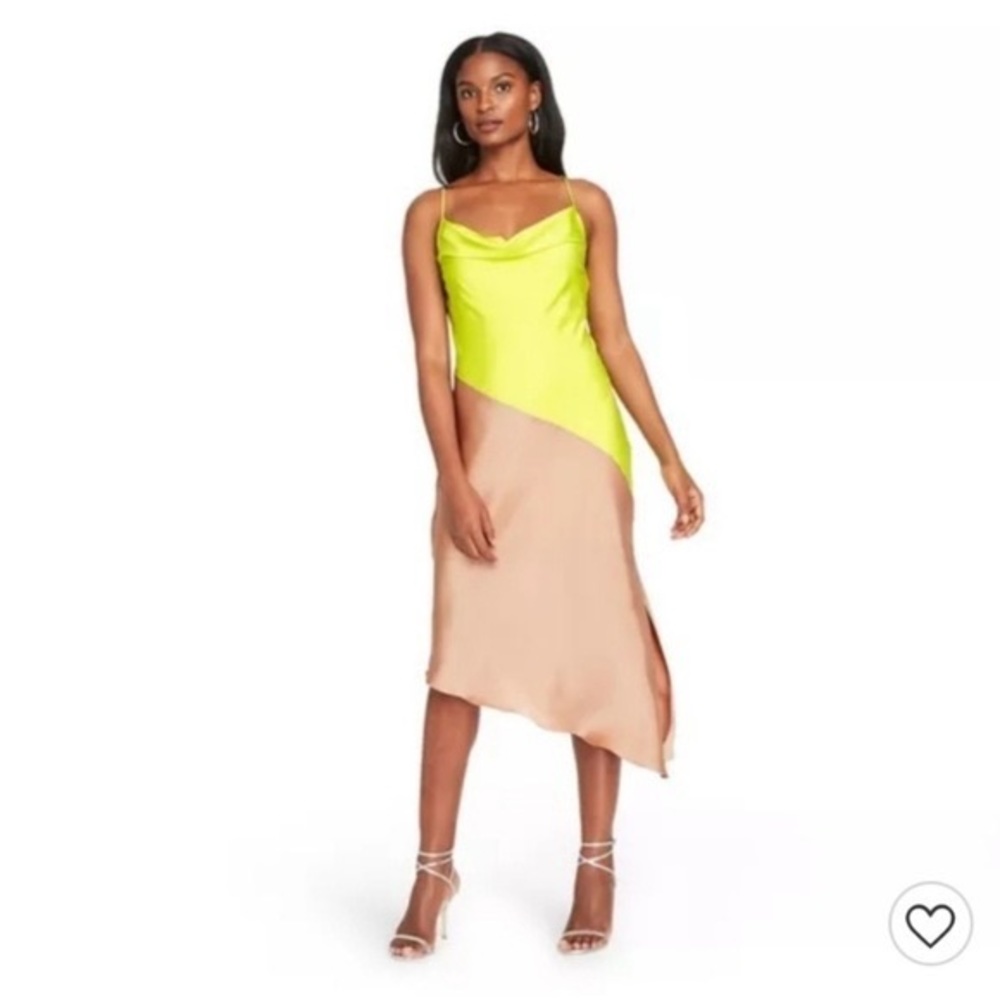 Cushnie for Target lime/ beige slip dress
